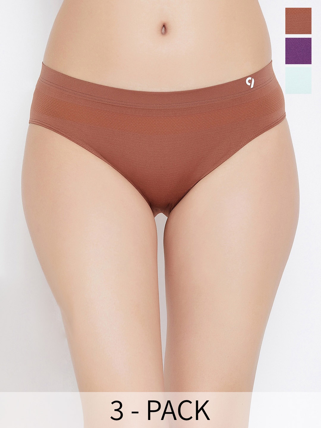 

C9 AIRWEAR Seamless Pack Of 3 Mid-Rise Hipster Briefs, Violet