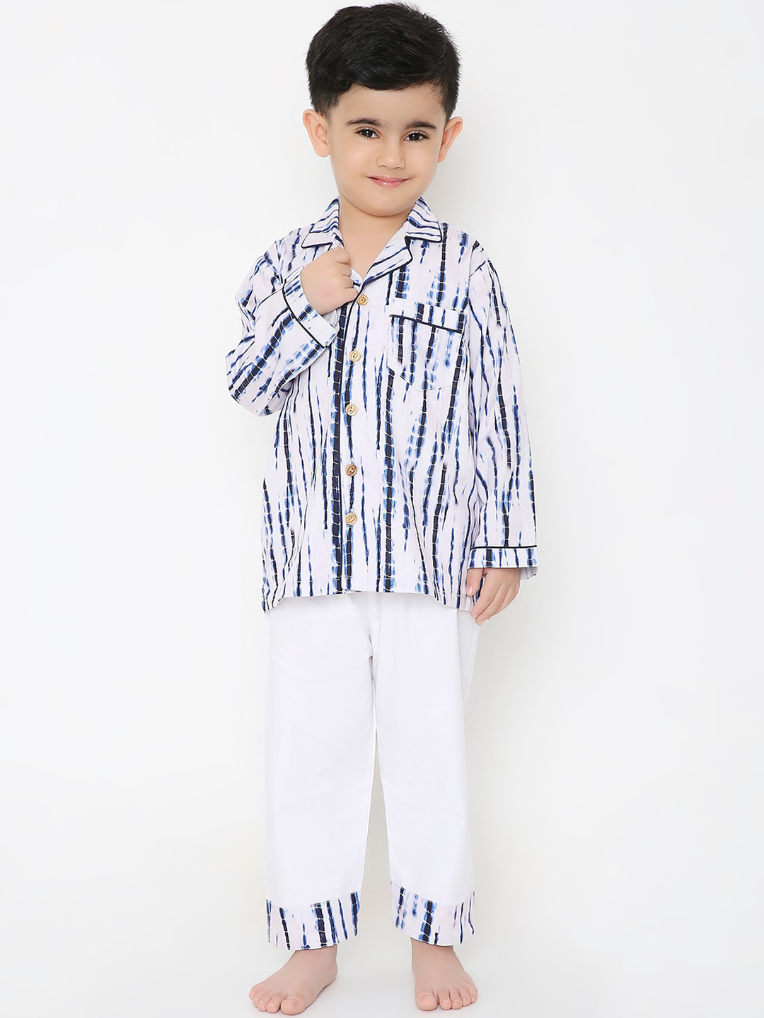 

BAESD Boys Printed Pure Cotton Night suit, White
