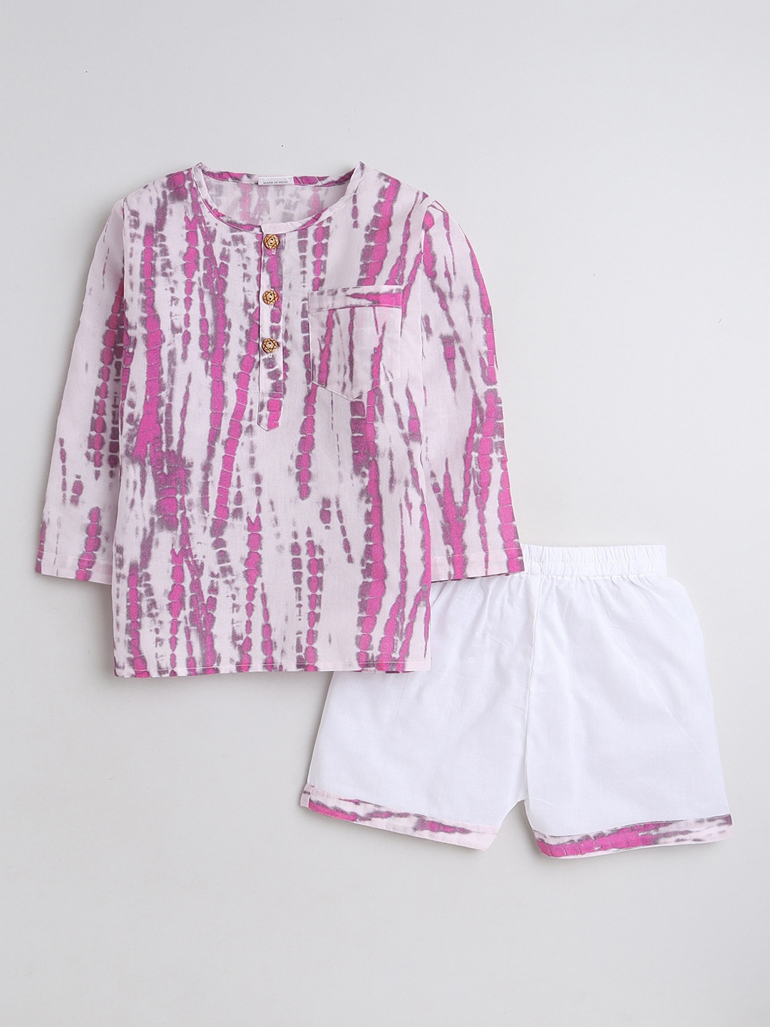 

BAESD Girls Printed Pure Cotton Night suit, Pink