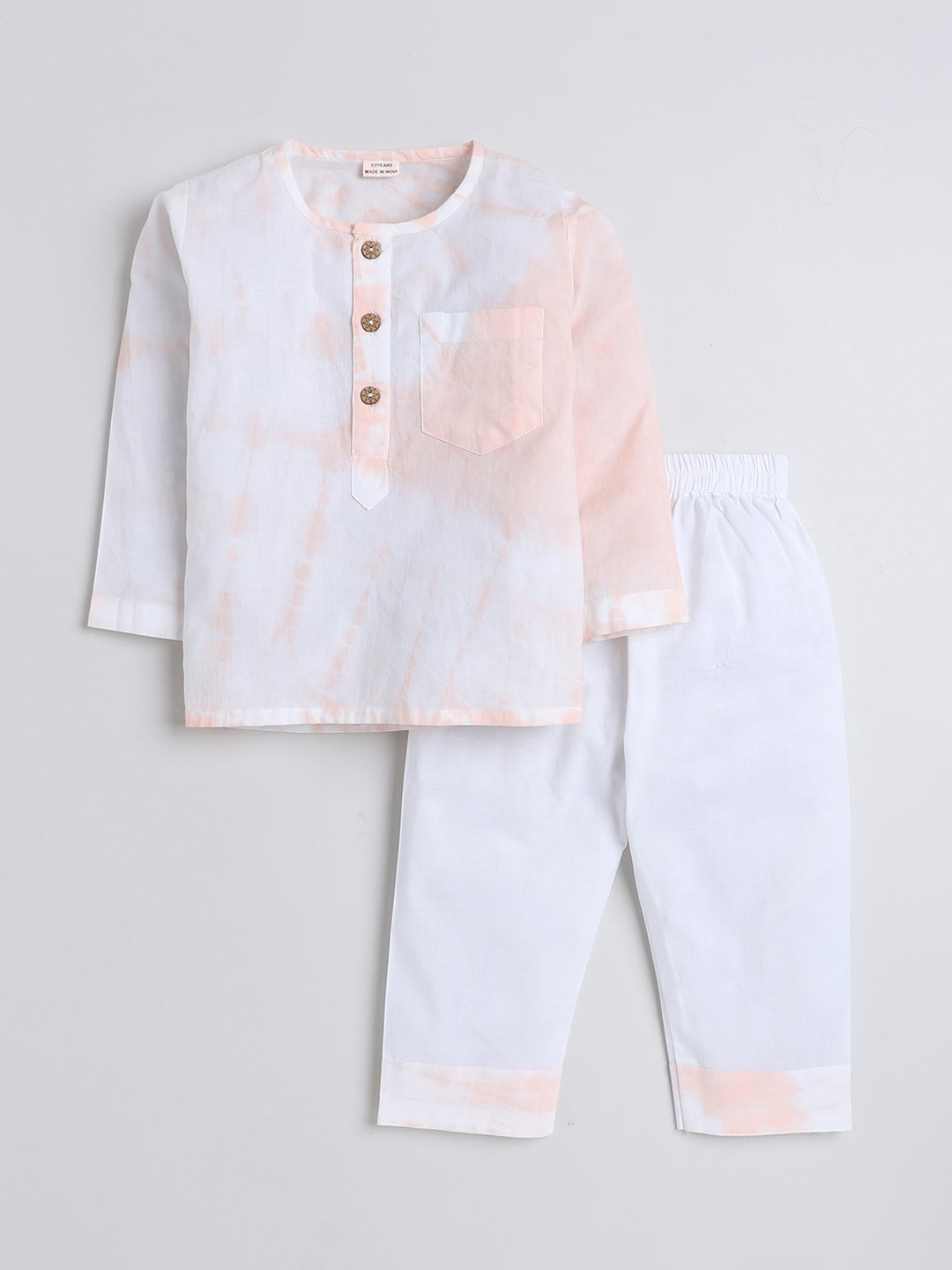 

BAESD Girls Tie and Dye Shirt With Pyjamas, Peach