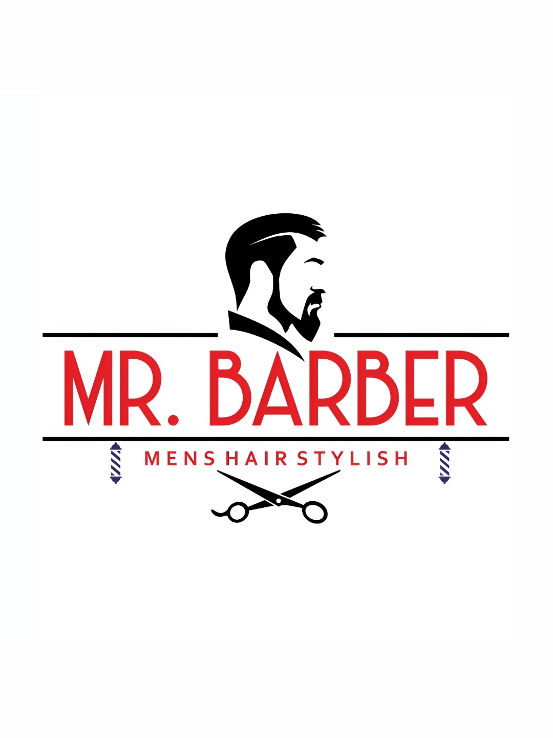 

CVANU Black & Red Mr. Barber Mens Stylish Wall Paper