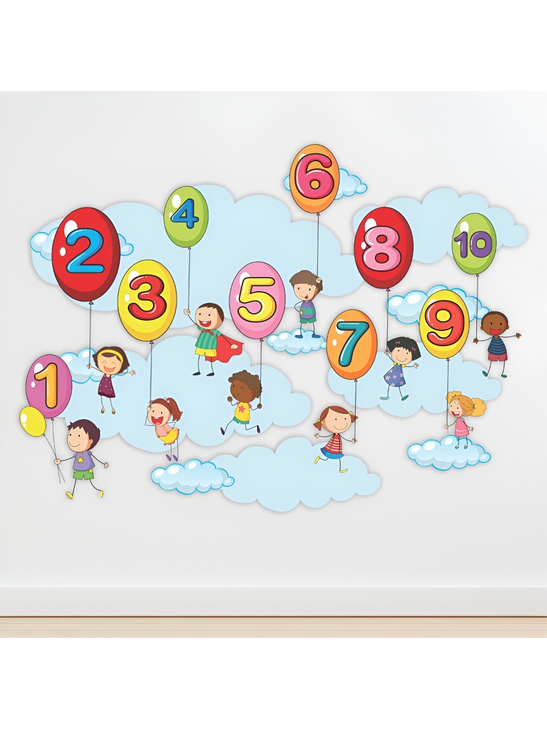 

CVANU Red & Blue Numbers On Funny Balloons Vinyl Wall Paper