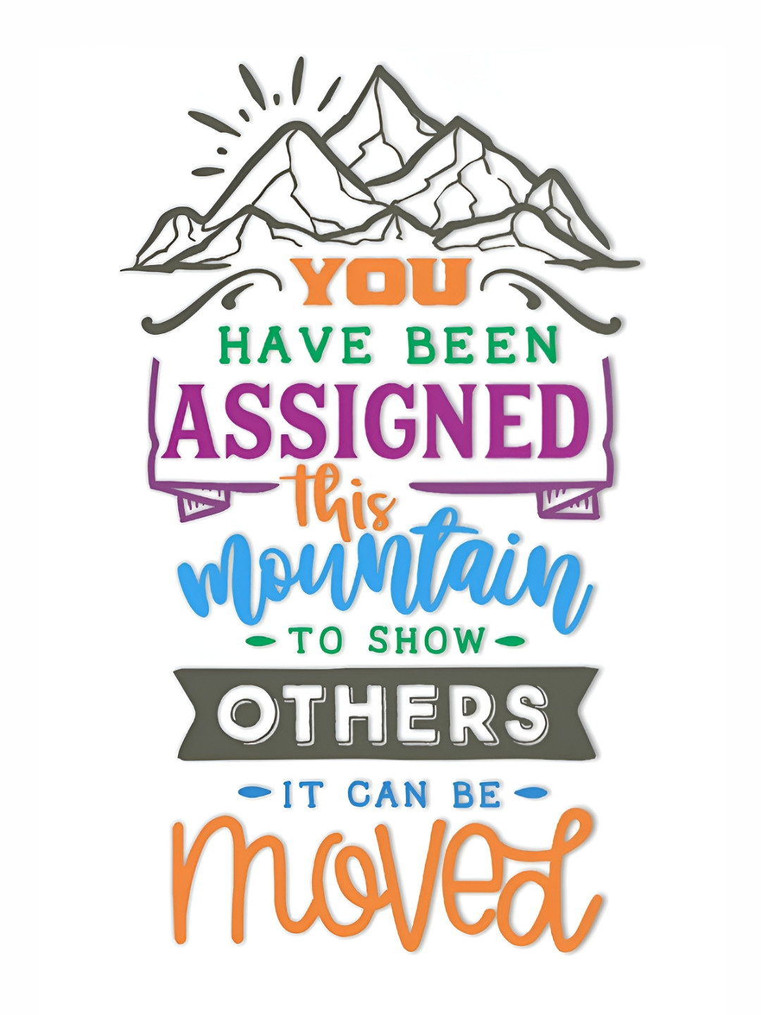 

CVANU Purple & Orange color Quote Self Adhesive Wall Sticker