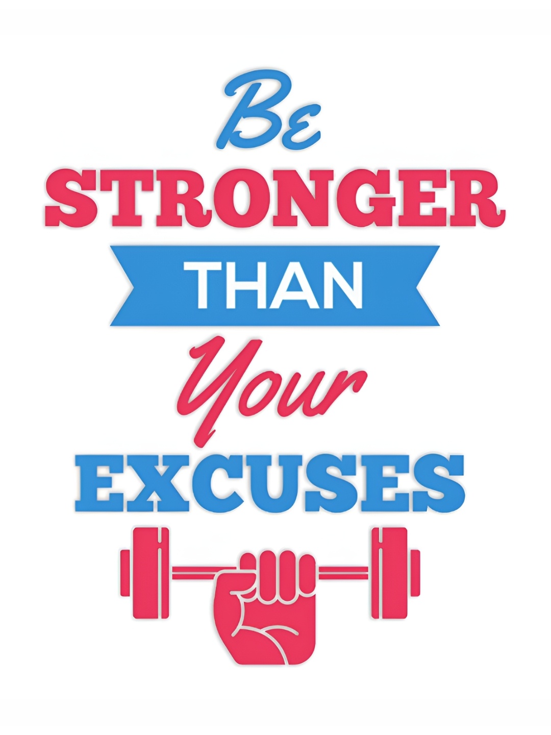

CVANU Blue & Pink Motivational & Quote Self Adhesive Wall Sticker