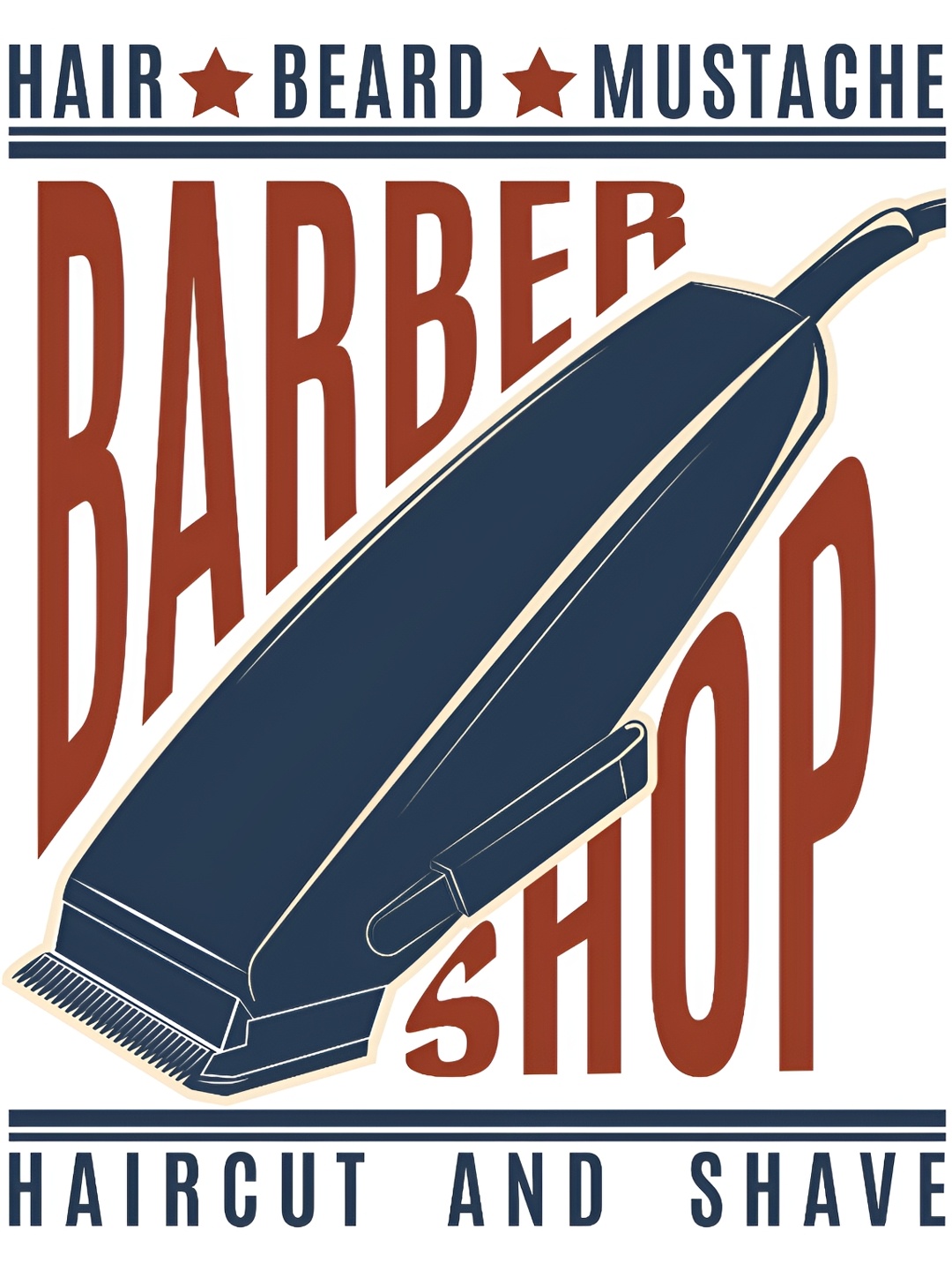 

CVANU Blue & Brown Barbershop Hair Bread Mustache Wall Sticker