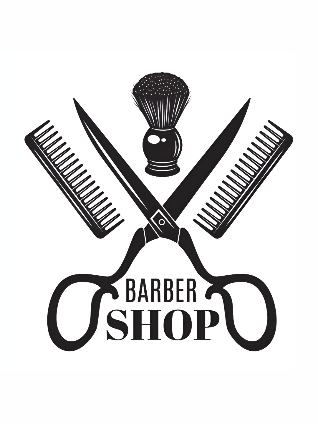 

CVANU Black Barber Shop Water Proof Wall Paper