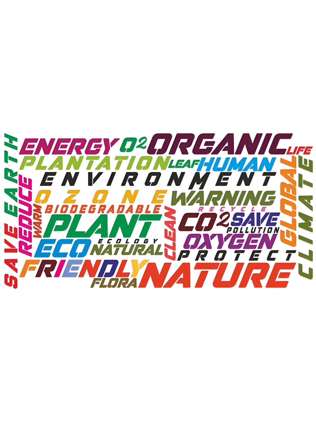 

CVANU Red & Green Typography Wall Sticker