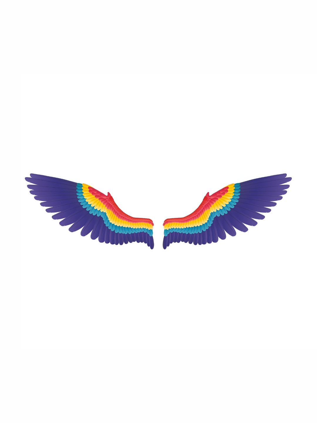 

CVANU Blue & Red Beautiful Blue Wings Waterproof Wall Paper