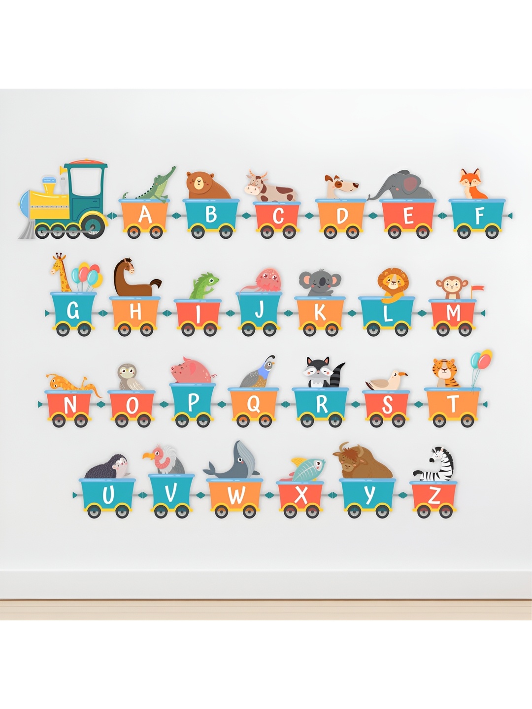 

CVANU Orange & Yellow Printed Wall Sticker, Grey