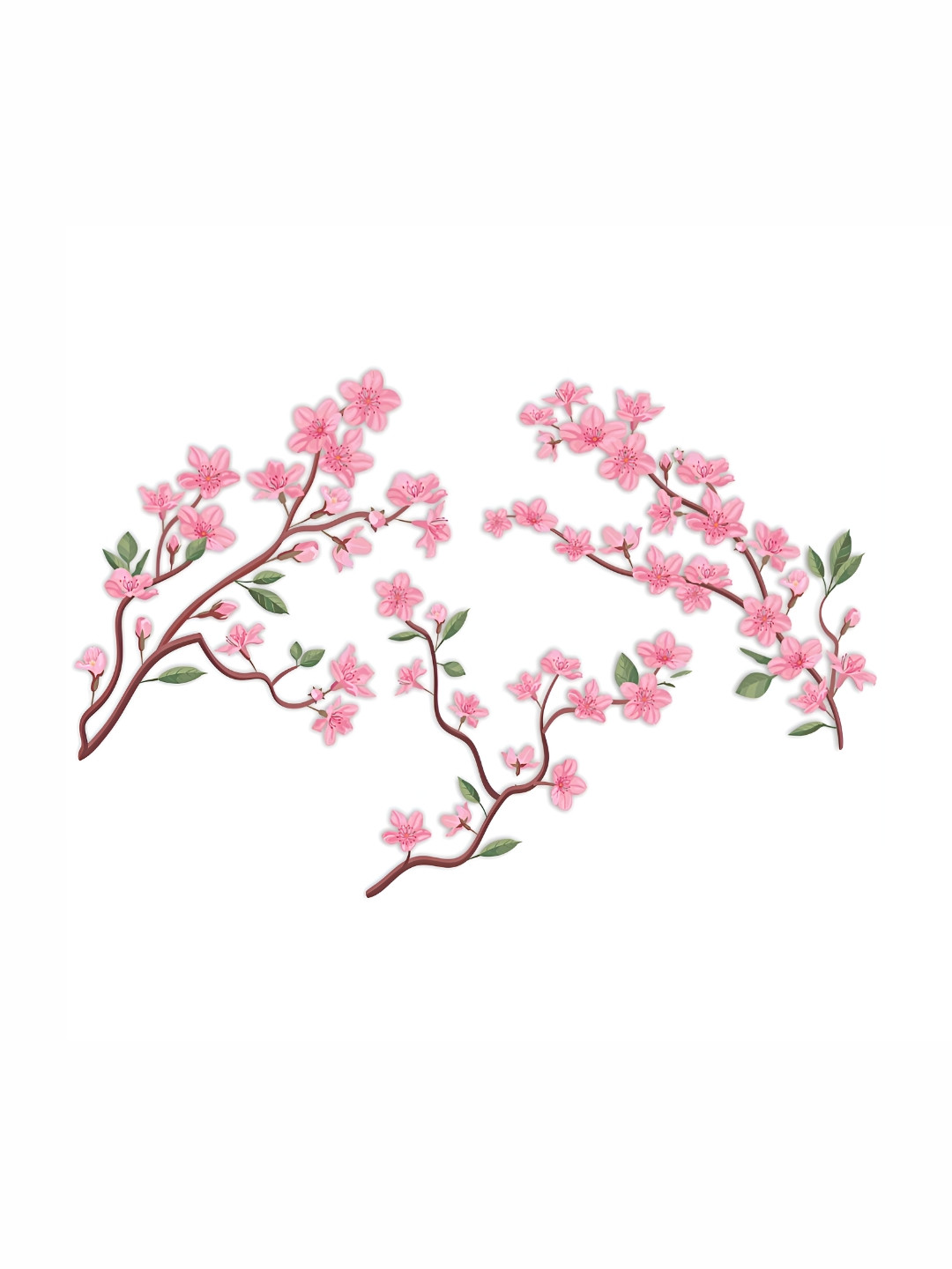 

CVANU Pink & Green Flowers On Branches Printed Wall Paper