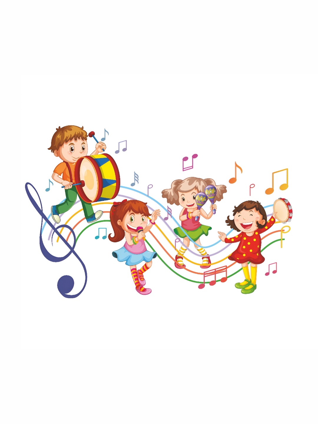 

CVANU Beige & Red Kids Playing Music Printed Vinyl Wall Paper