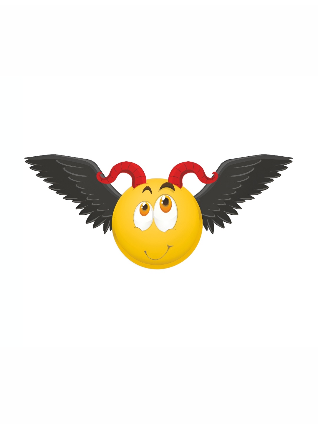 

CVANU Yellow & Black Cute Smile Wings Self Adhesive Wall Sticker