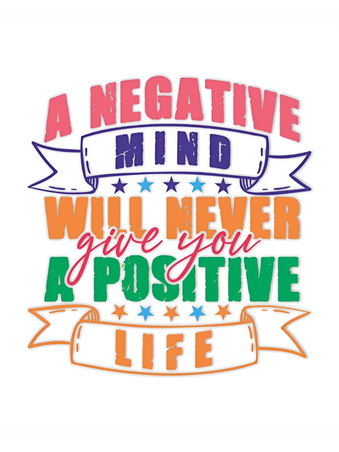 

CVANU Orange & Green Quote Self Adhesive Wall Sticker