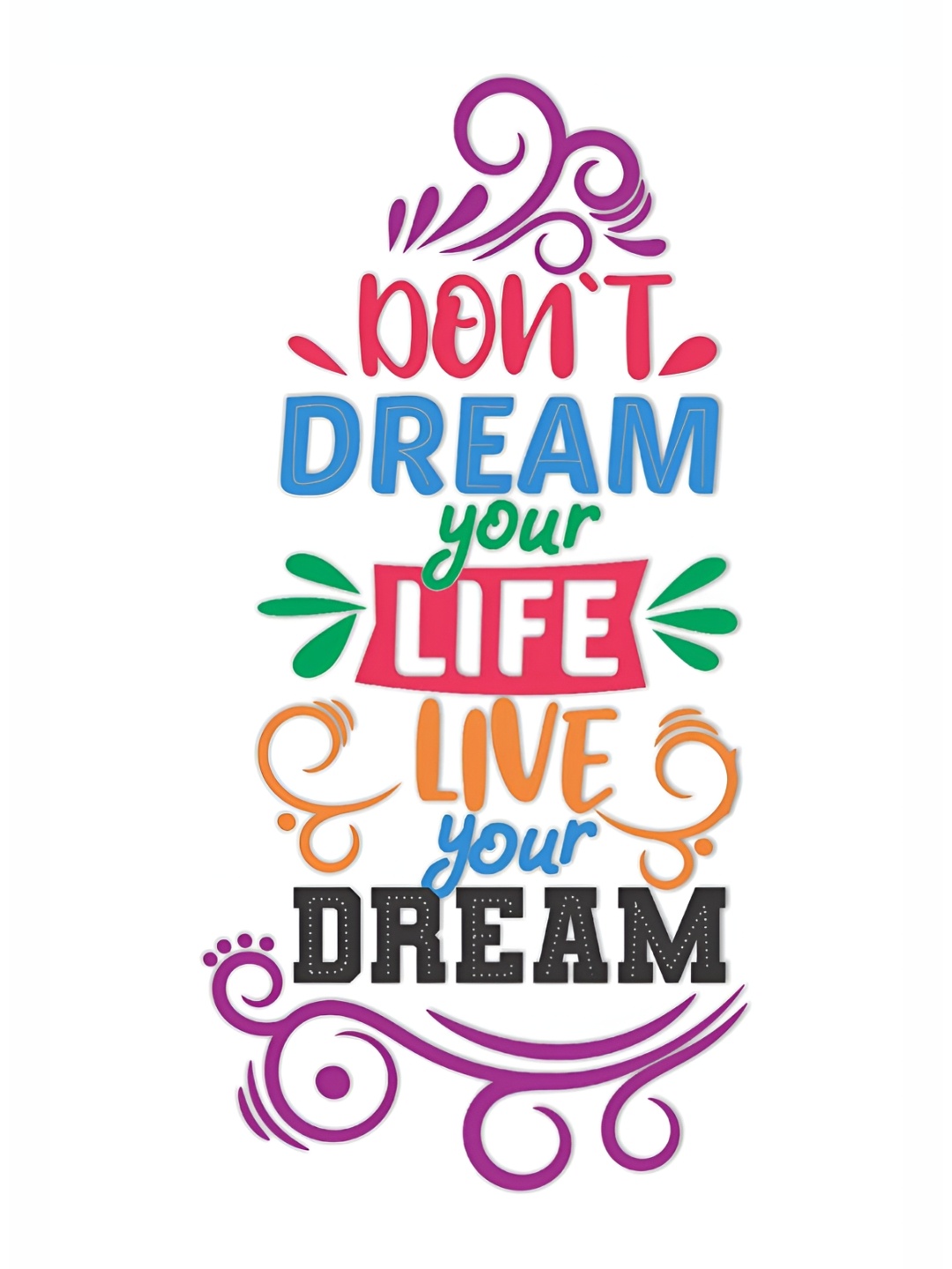 

CVANU Red & Blue Motivational and Quote Self Adhesive Wall Sticker