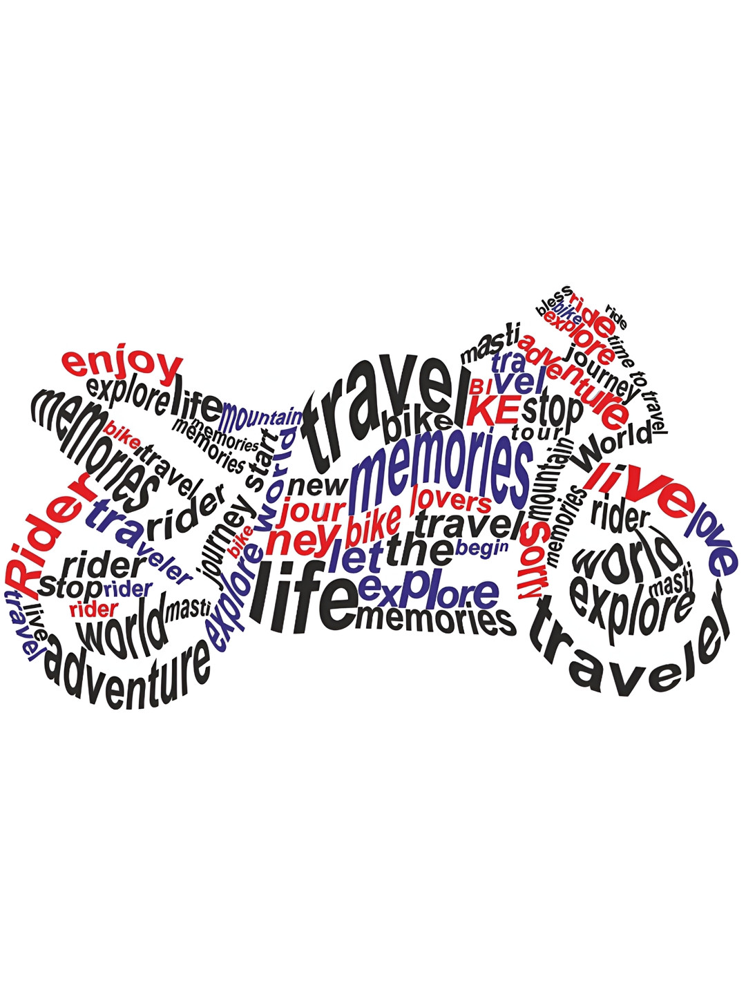

CVANU Black & Red Typographic Self Adhesive Wall Sticker, Multi
