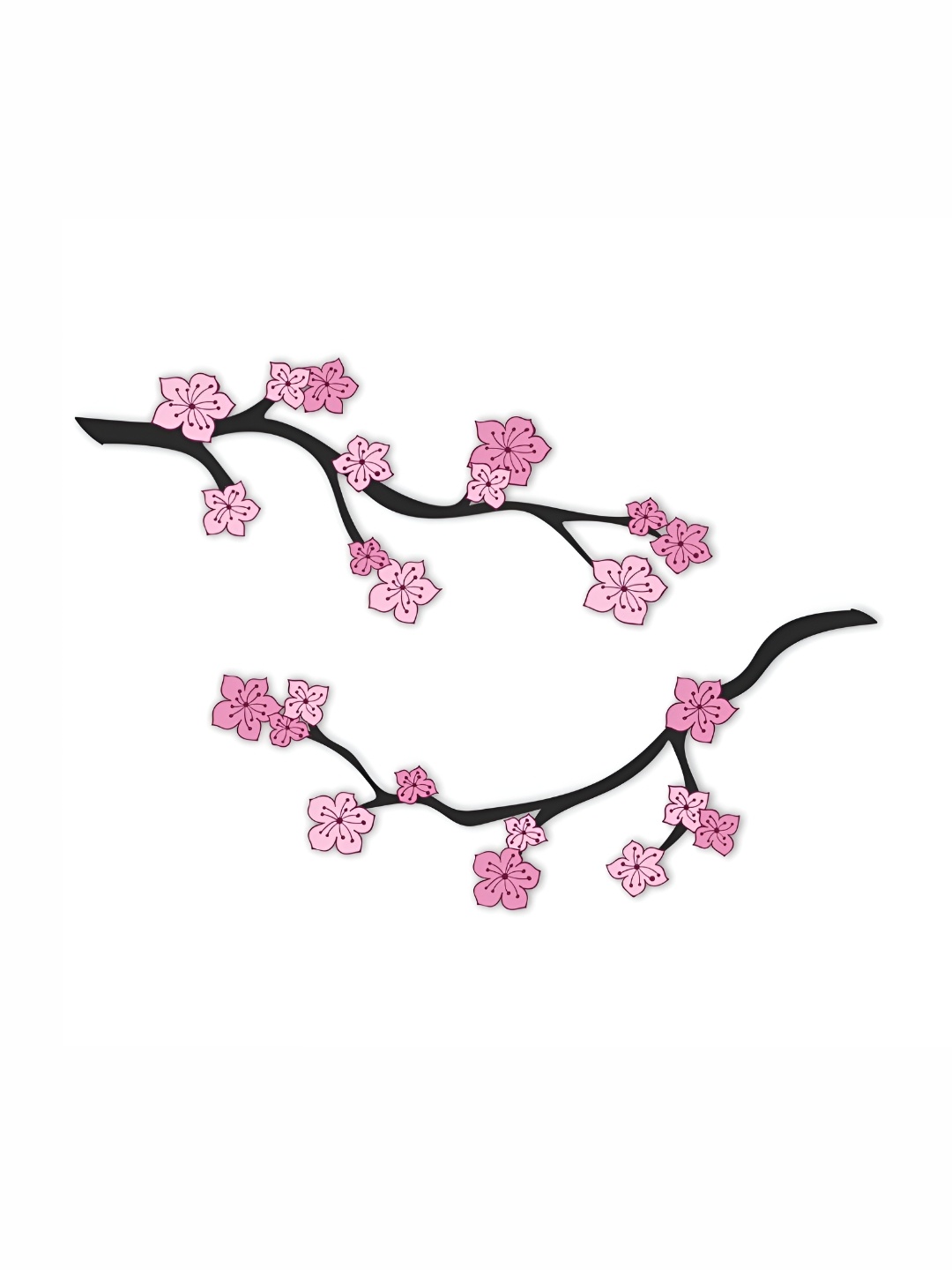 

CVANU Pink & Brown Flowers on Branch PVC Vinyl Wall Sticker