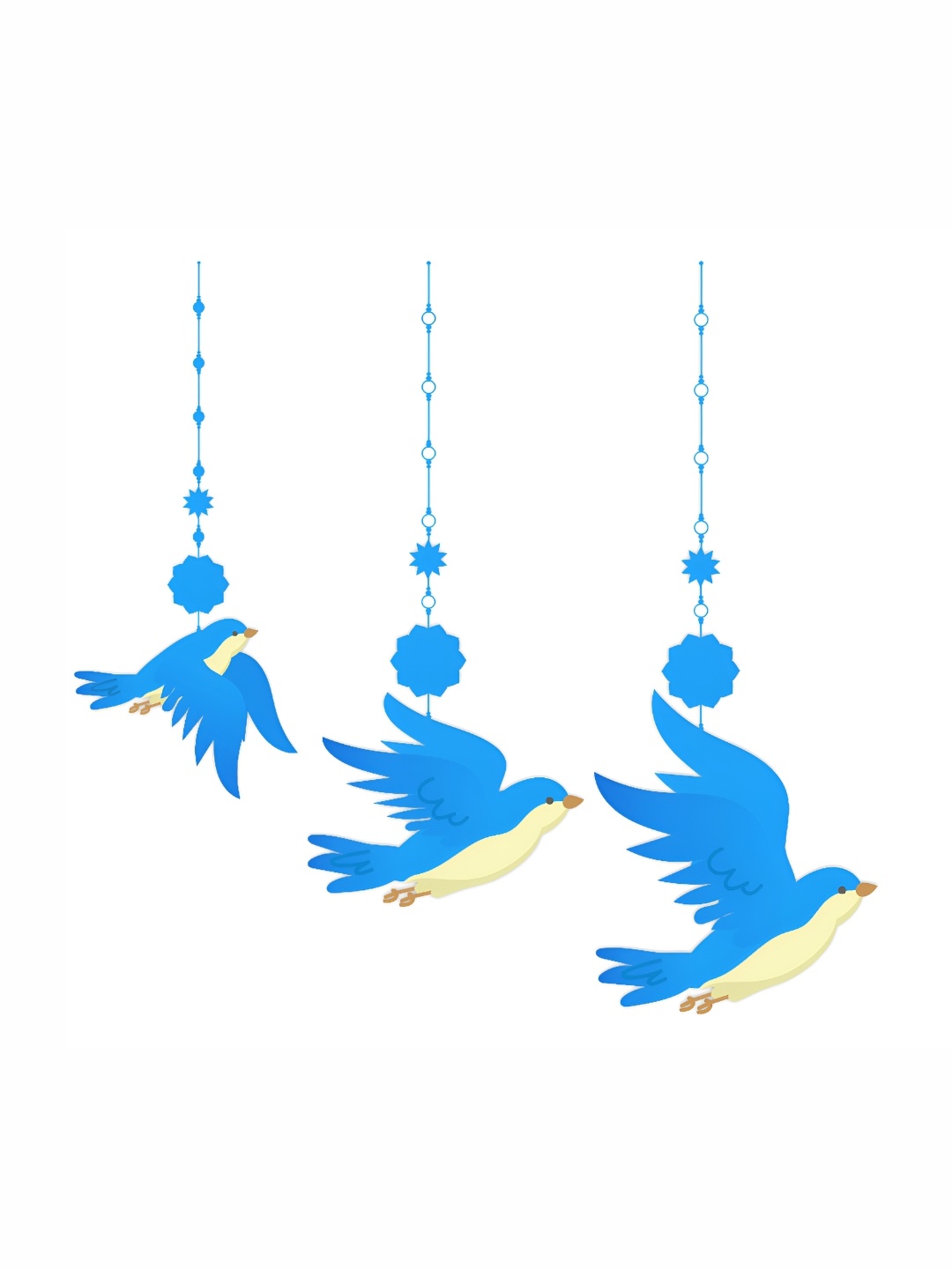 

CVANU Blue Transparent Flying Bird Design Self Adhesive Wall Sticker