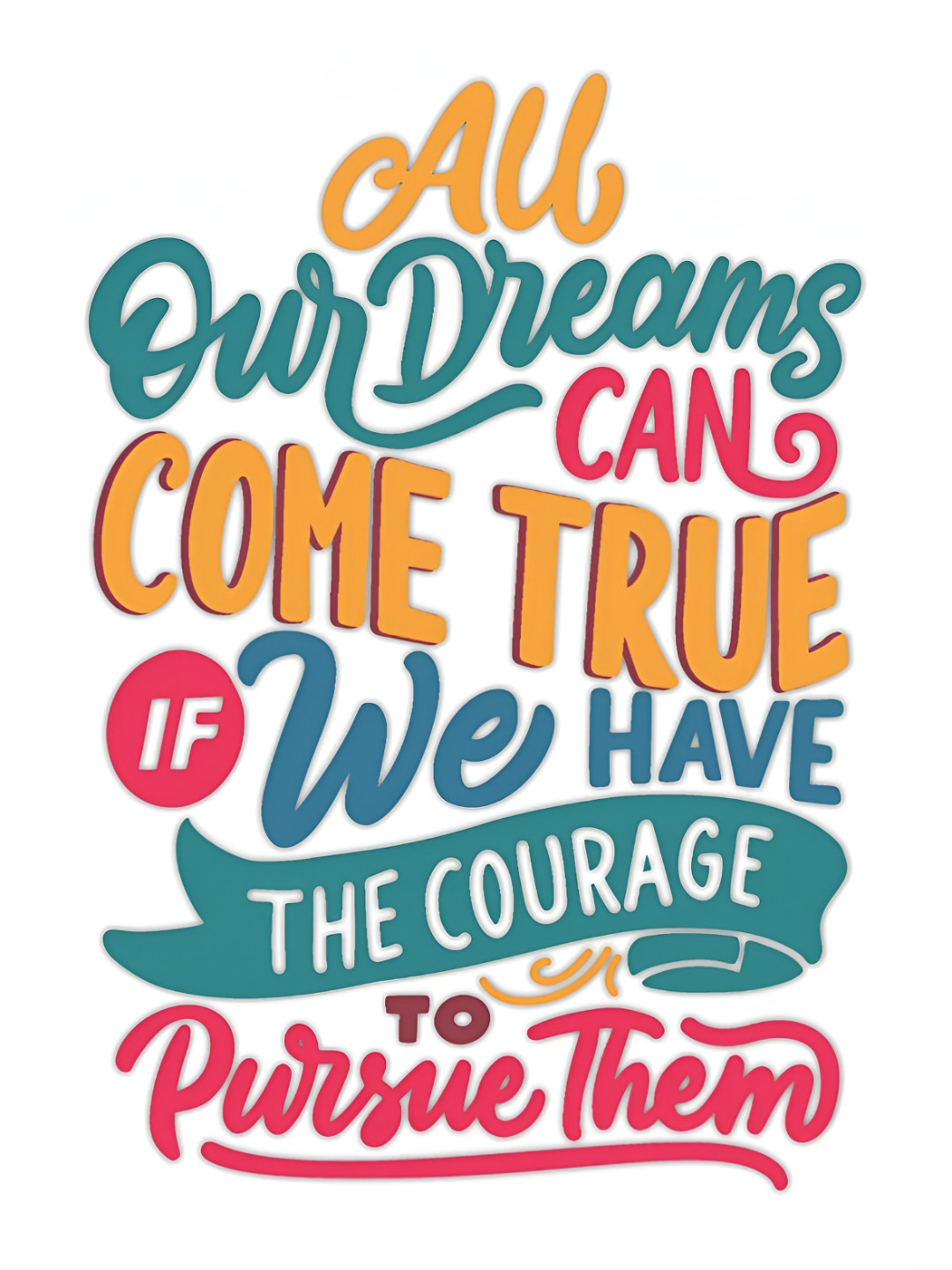 

CVANU Orange & Green Motivational and Quote Self Adhesive Wall Sticker