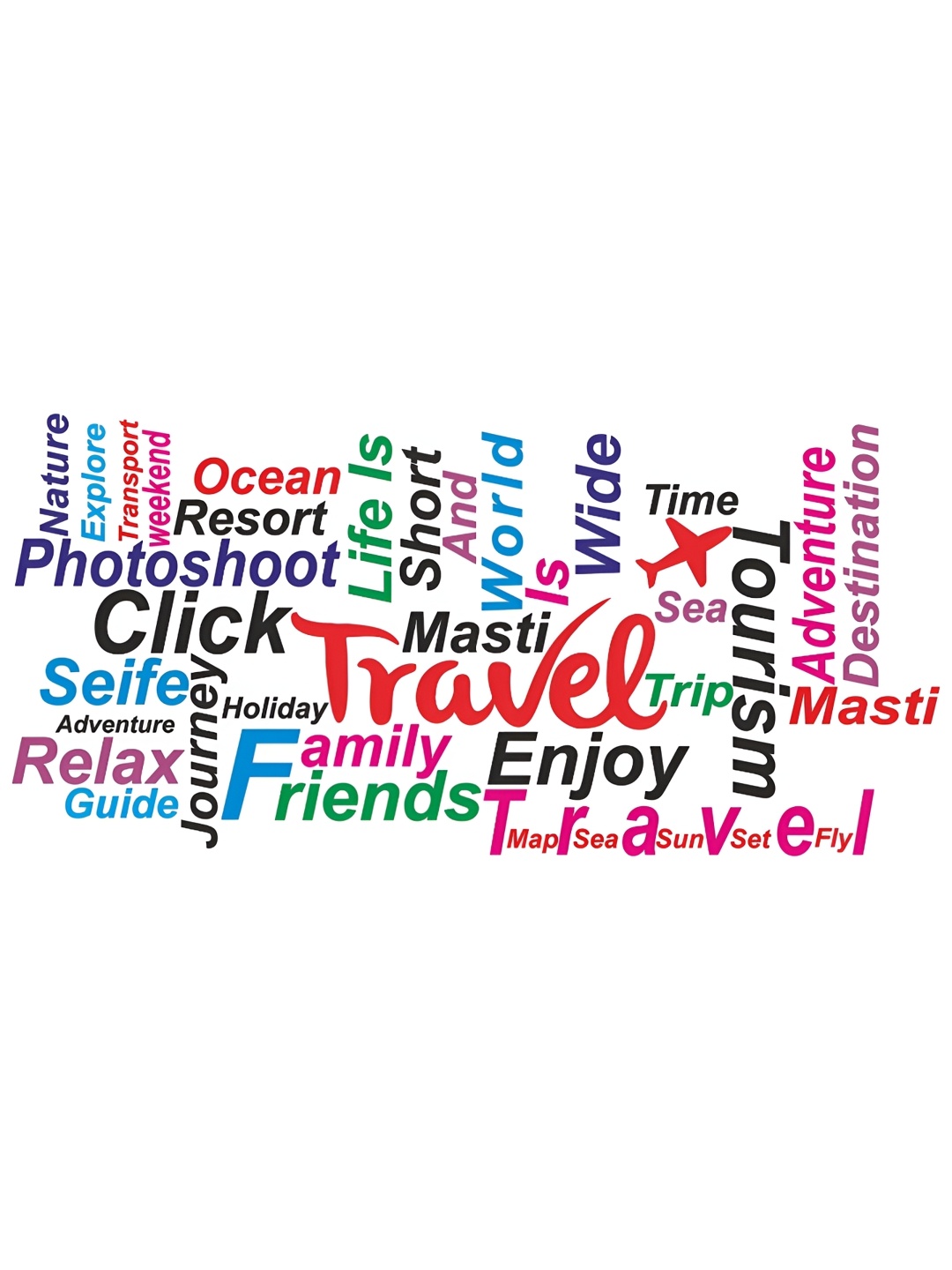 

CVANU Black & Red Typographic Self Adhesive Wall Sticker