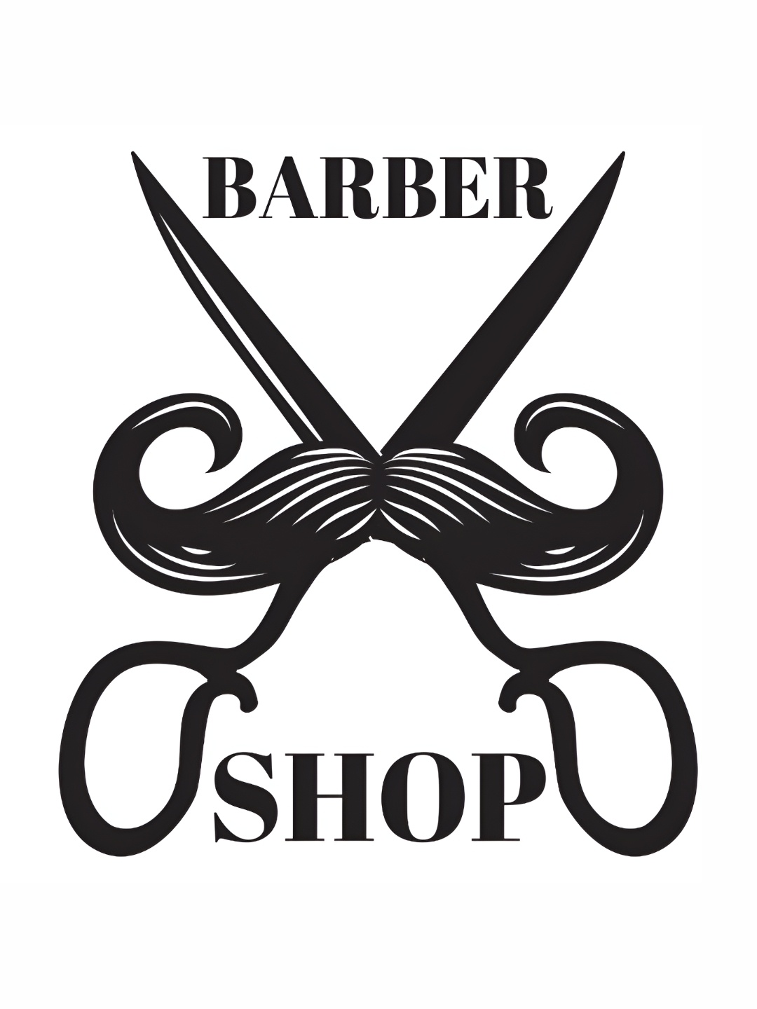 

CVANU Black Barber Shop Scissor Design Printed Self Adhesive Wall Sticker