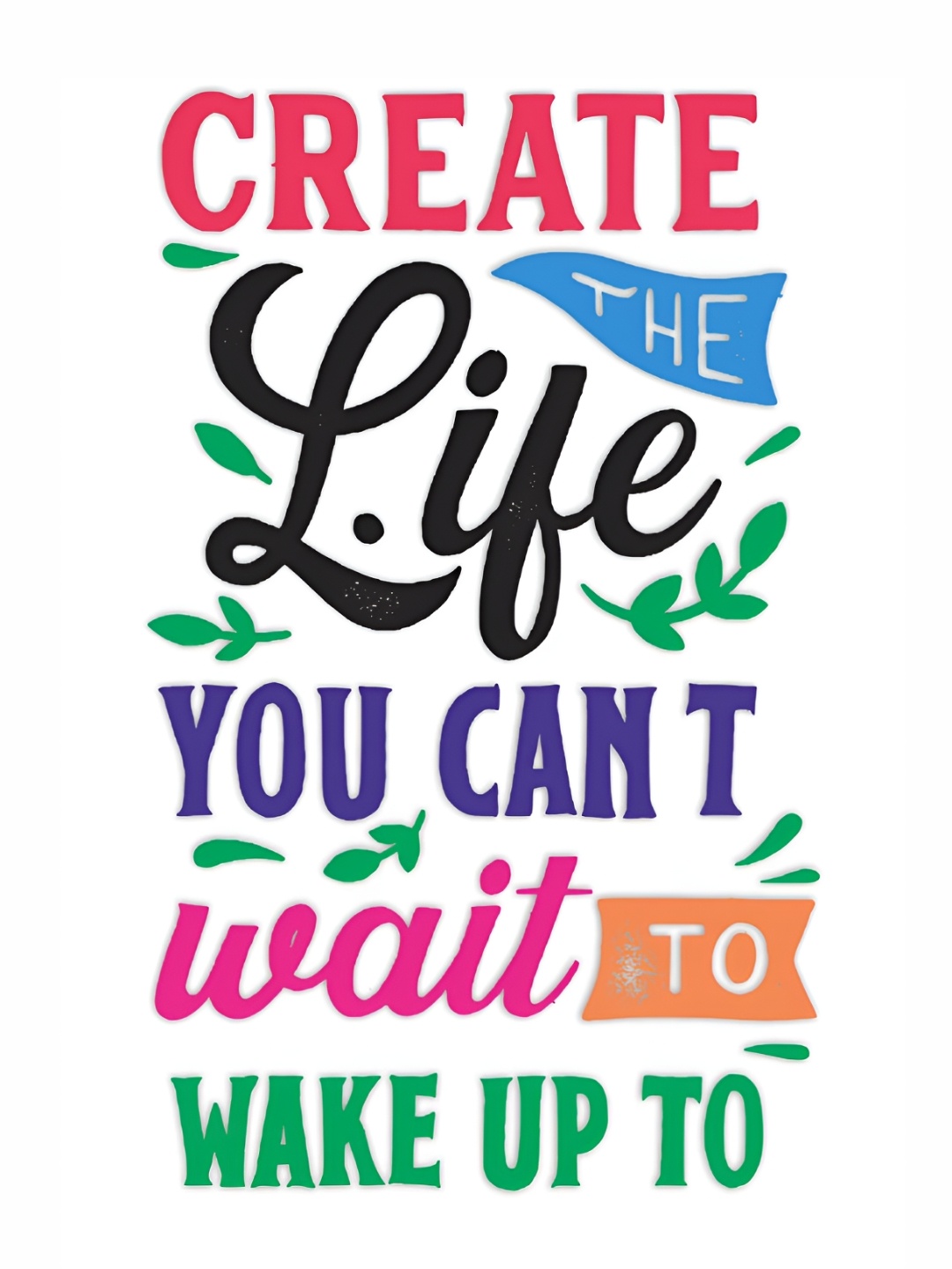 

CVANU Black and Green Motivational and Quote Self Adhesive Wall Sticker