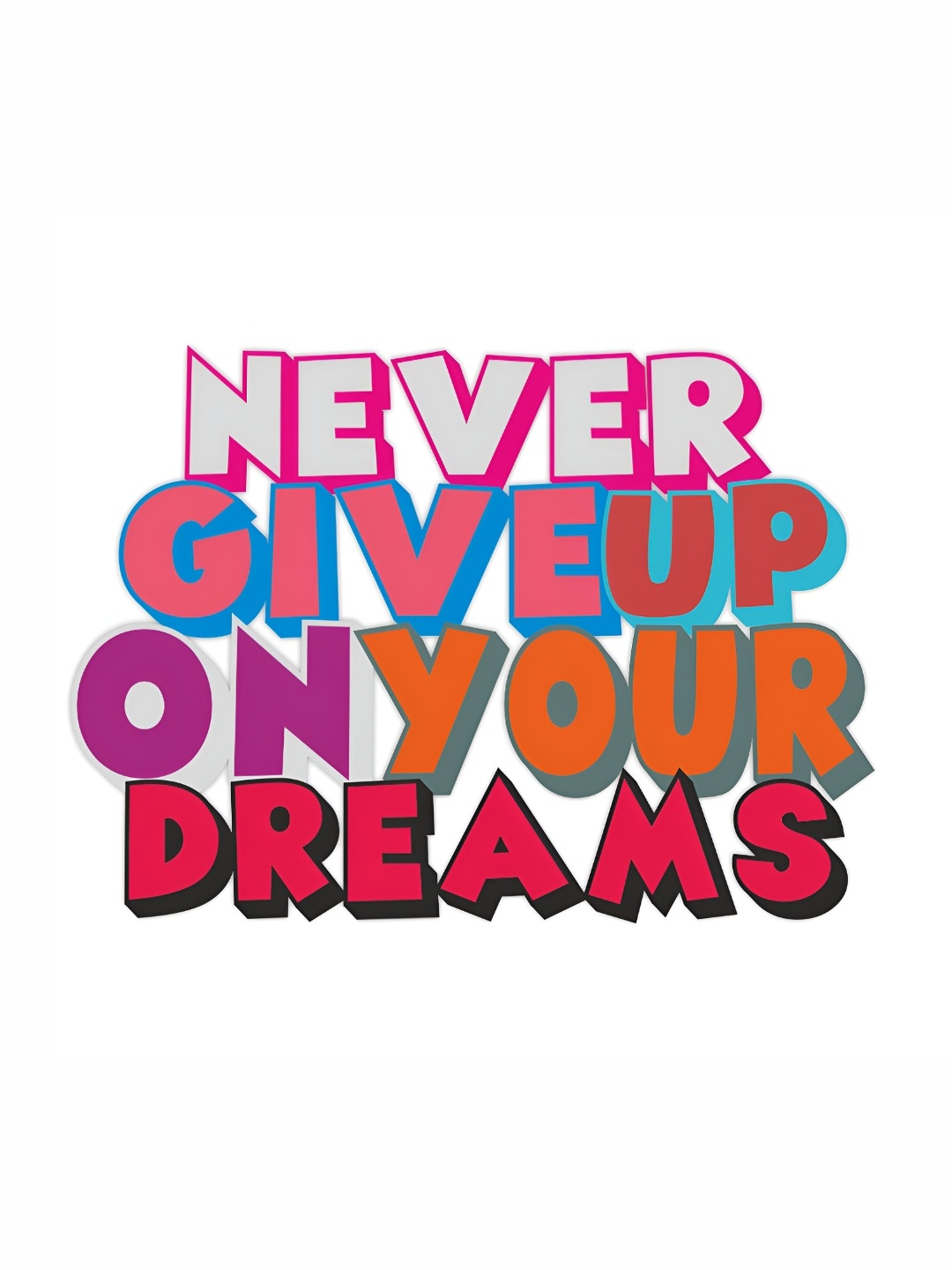 

CVANU Pink Transparent Typography Self Adhesive Wall Sticker