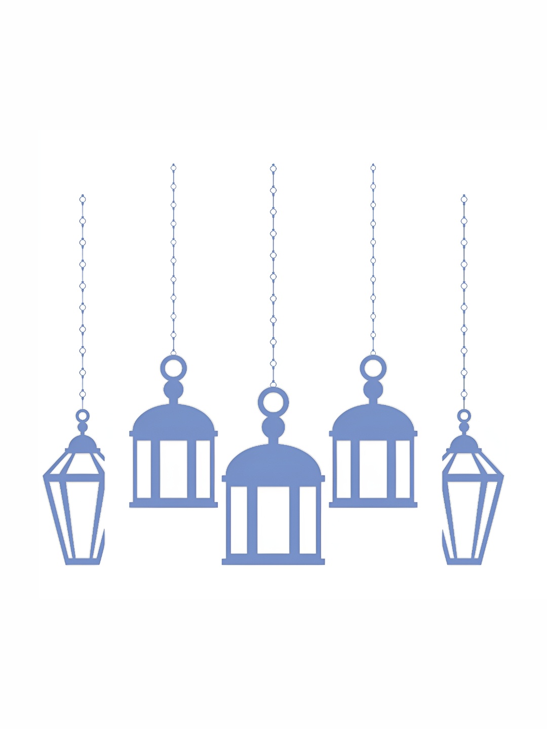 

CVANU Blue Transparent Abstract Beautiful Lantern Design Self Adhesive Wall Sticker