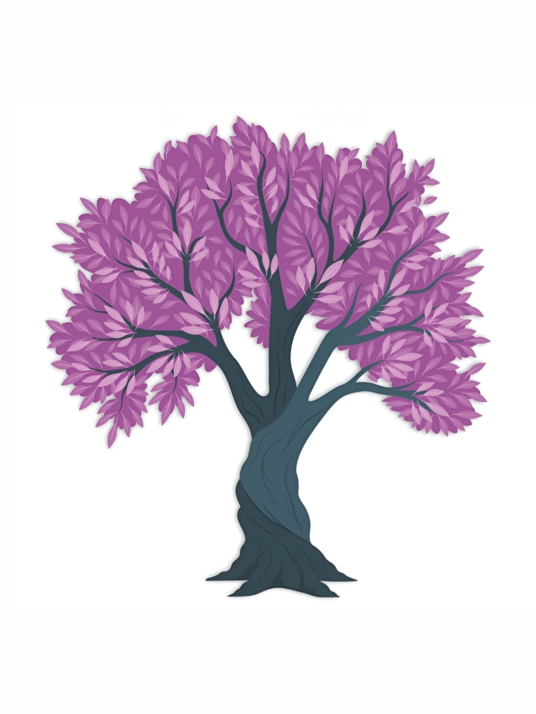 

CVANU Pink & Black Leaves Tree Wall Sticker