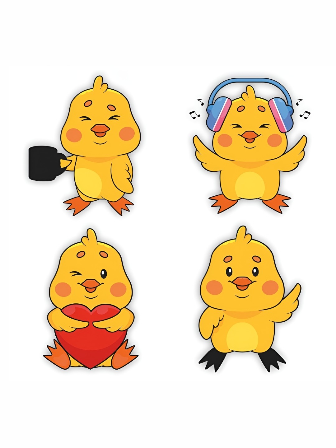 

CVANU Yellow Little Cute Chickens Self Adhesive Wall Sticker
