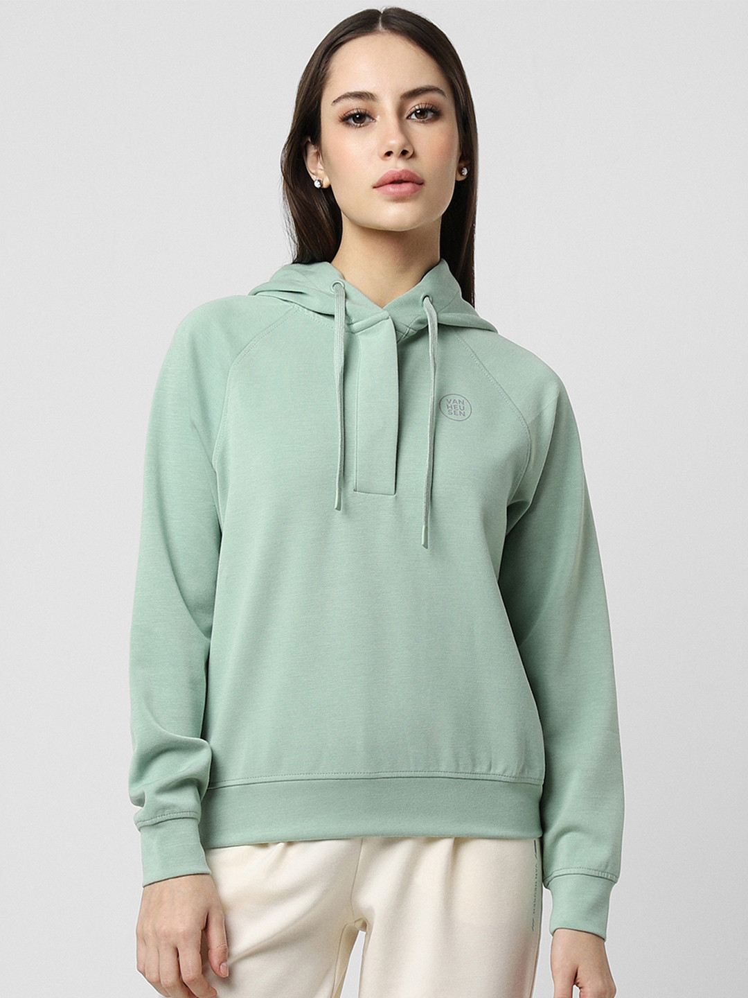 

Van Heusen Woman Women Green Hooded Sweatshirt