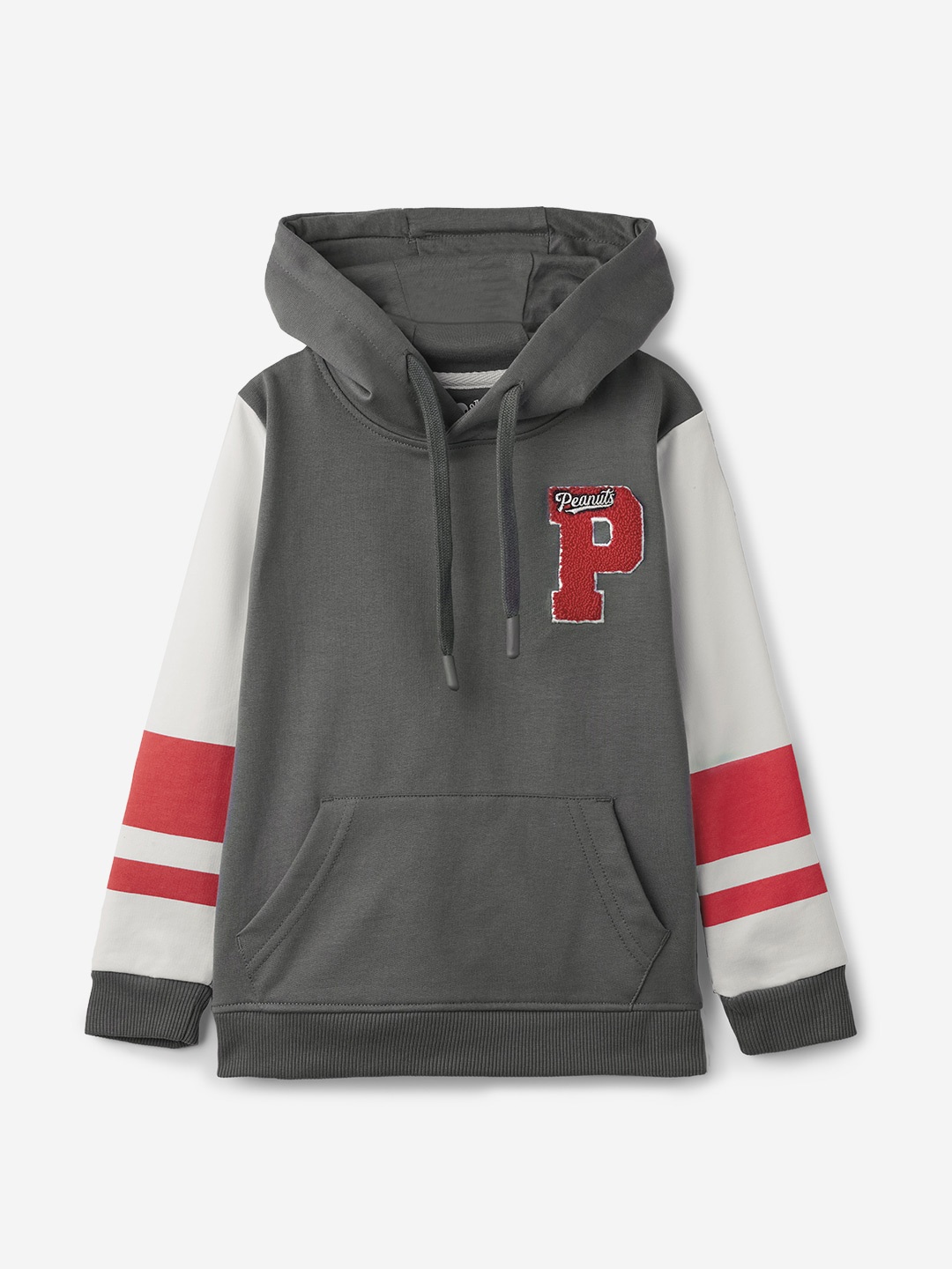 

The Souled Store Boys Typography Printed Pure Cotton Hooded Sweatshirt, Grey