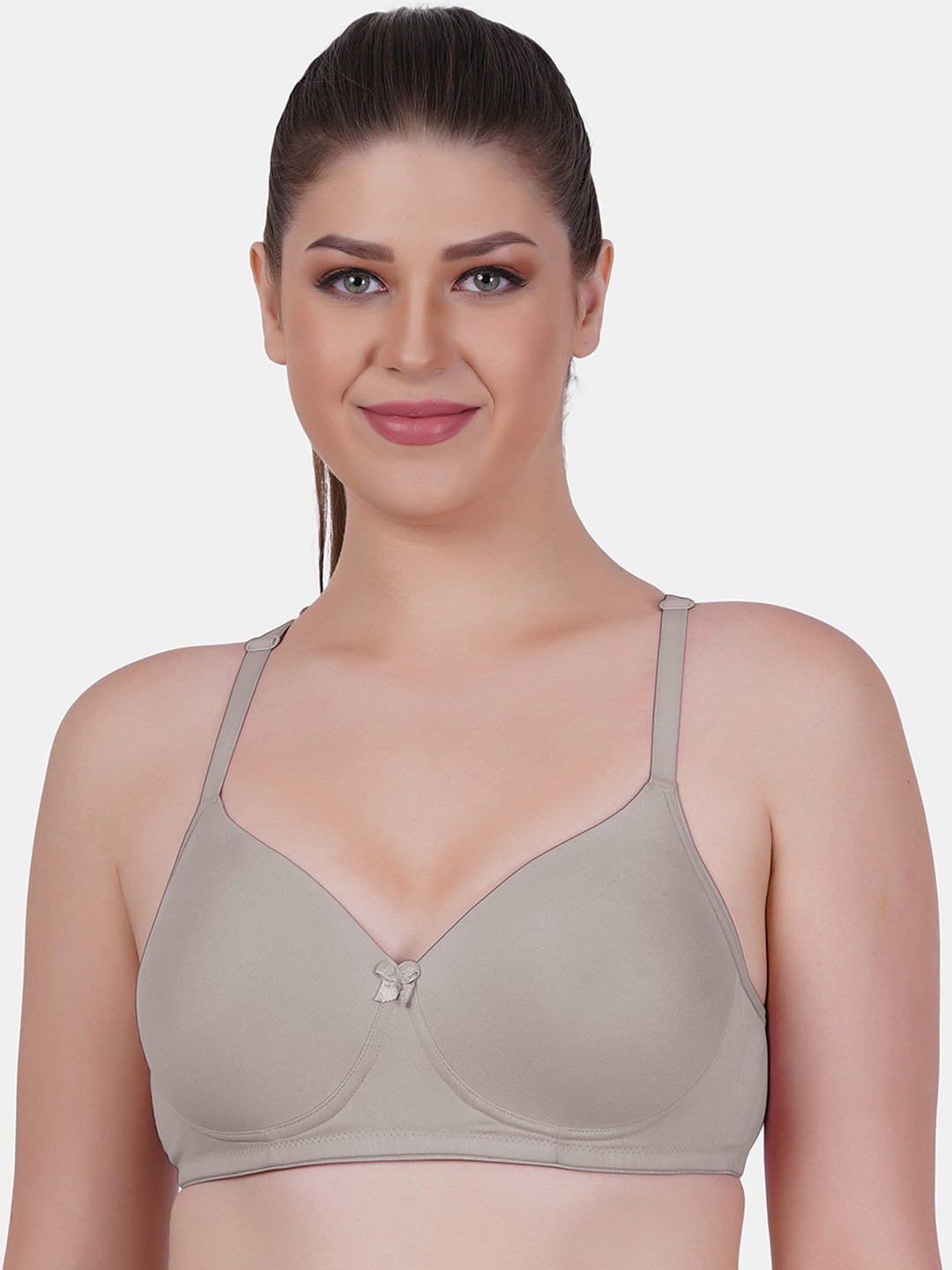 

Reveira Medium Coverage Non Padded Workout Bra With All Day Comfort, Grey