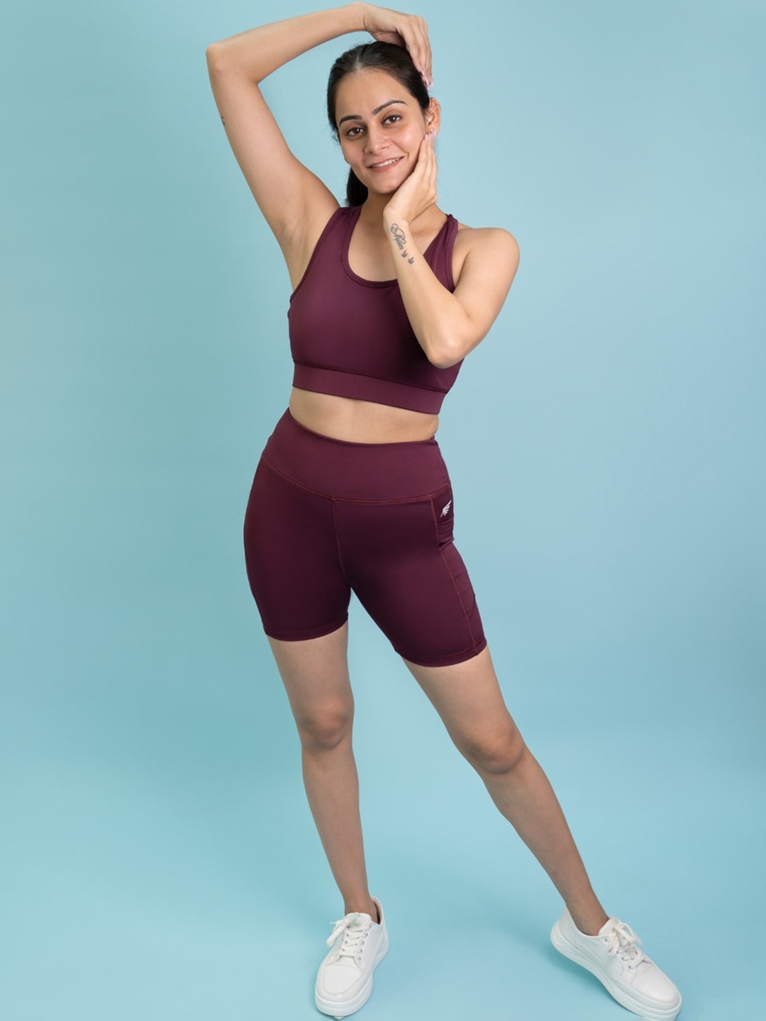 

FLURR Round Neck Sports Tracksuit, Maroon