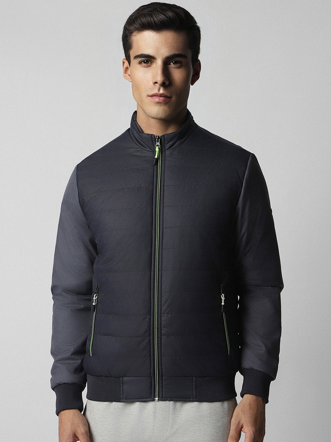 

Van Heusen Flex Stand Collar Open Front Sporty Jacket, Navy blue