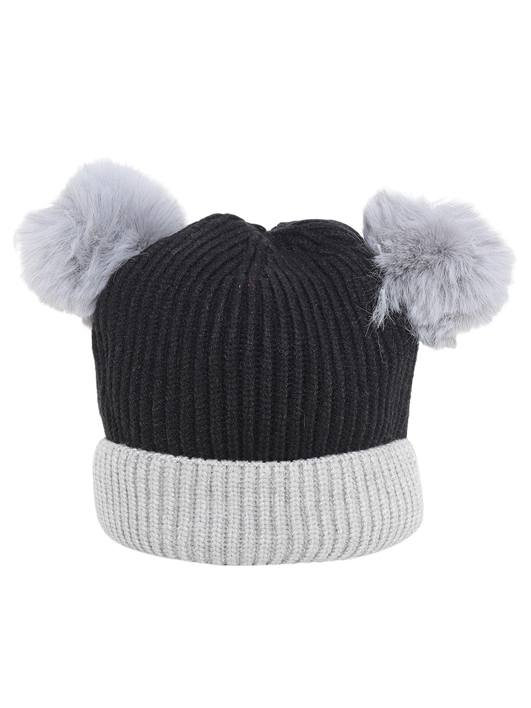 

Zacharias Kids Self Design Woollen Beanie, Black