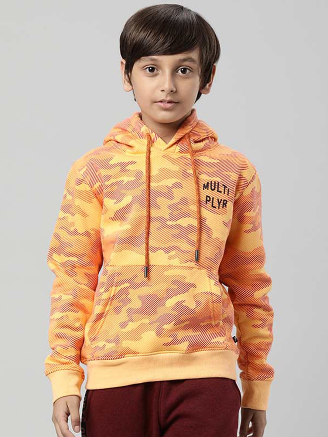 

Indian Terrain Boys Camouflage Printed Pullover, Orange