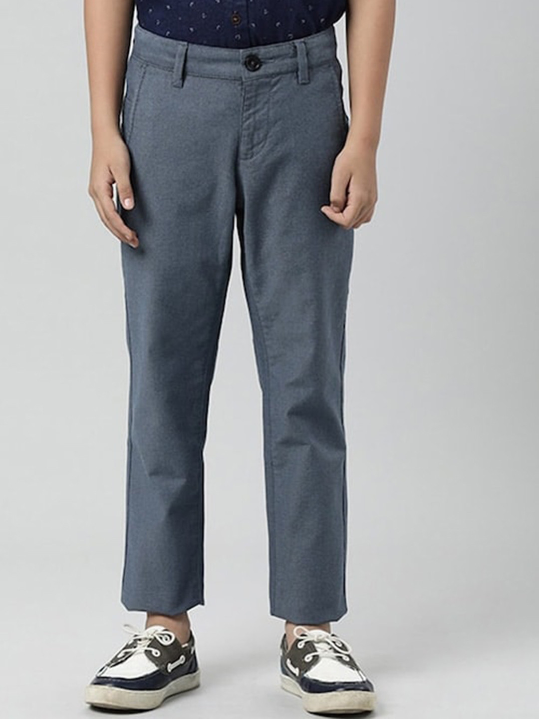 

Indian Terrain Boys Mid Rise Trousers, Navy blue