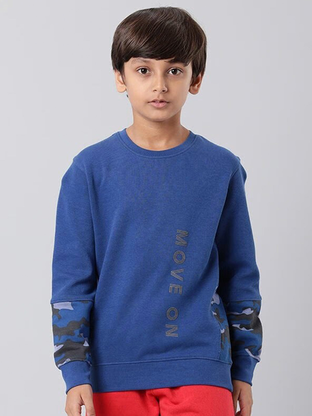 

Indian Terrain Boys Typography Printed Sweatshirt, Blue