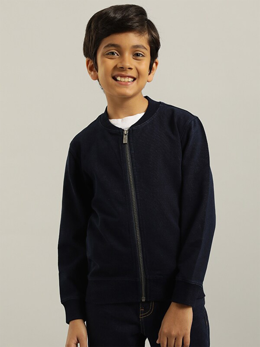 

Indian Terrain Boys Mock Collar Long Sleeves Sweatshirt, Blue