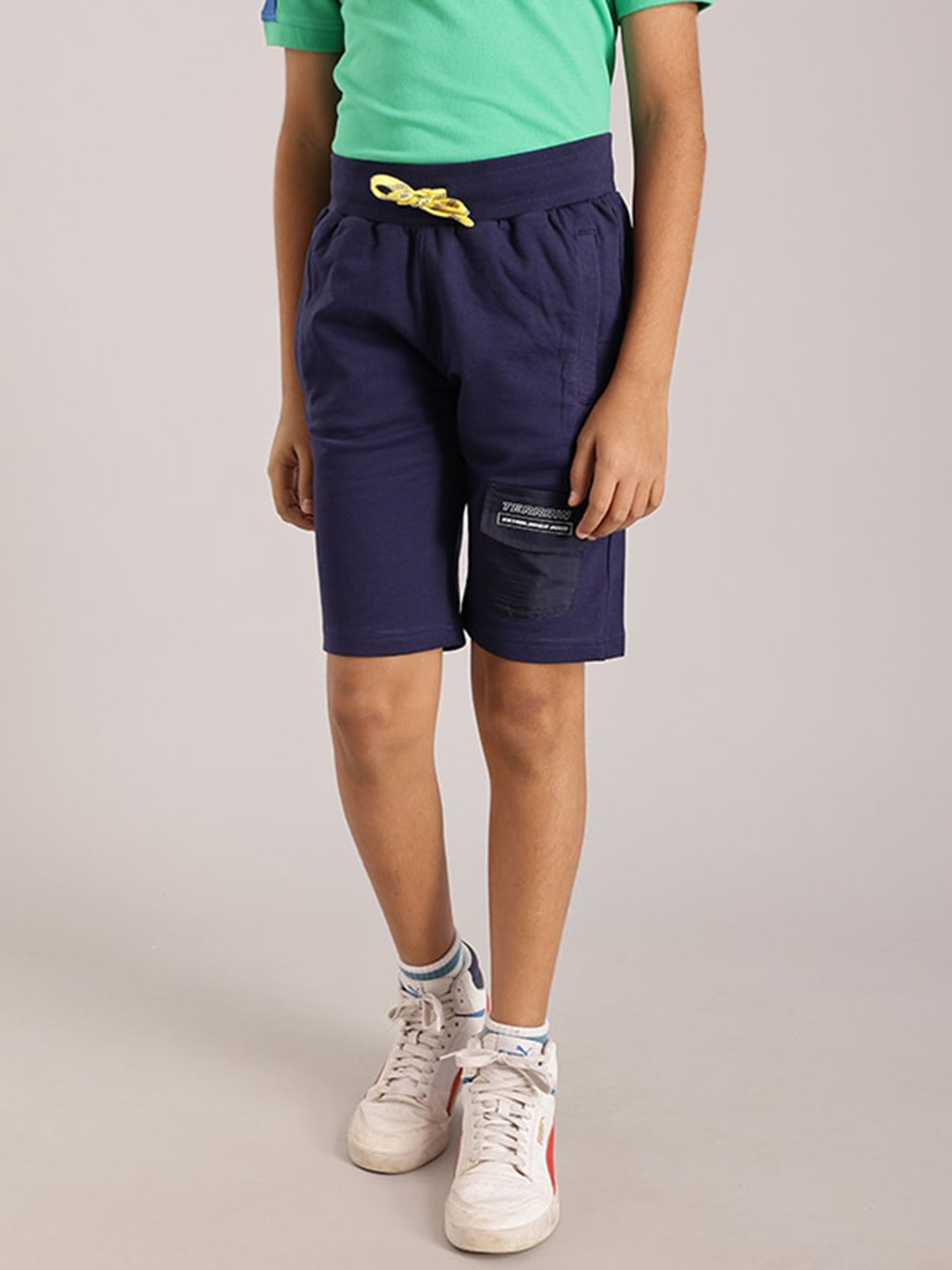 

Indian Terrain Boys Mid Rise Cotton Shorts, Navy blue