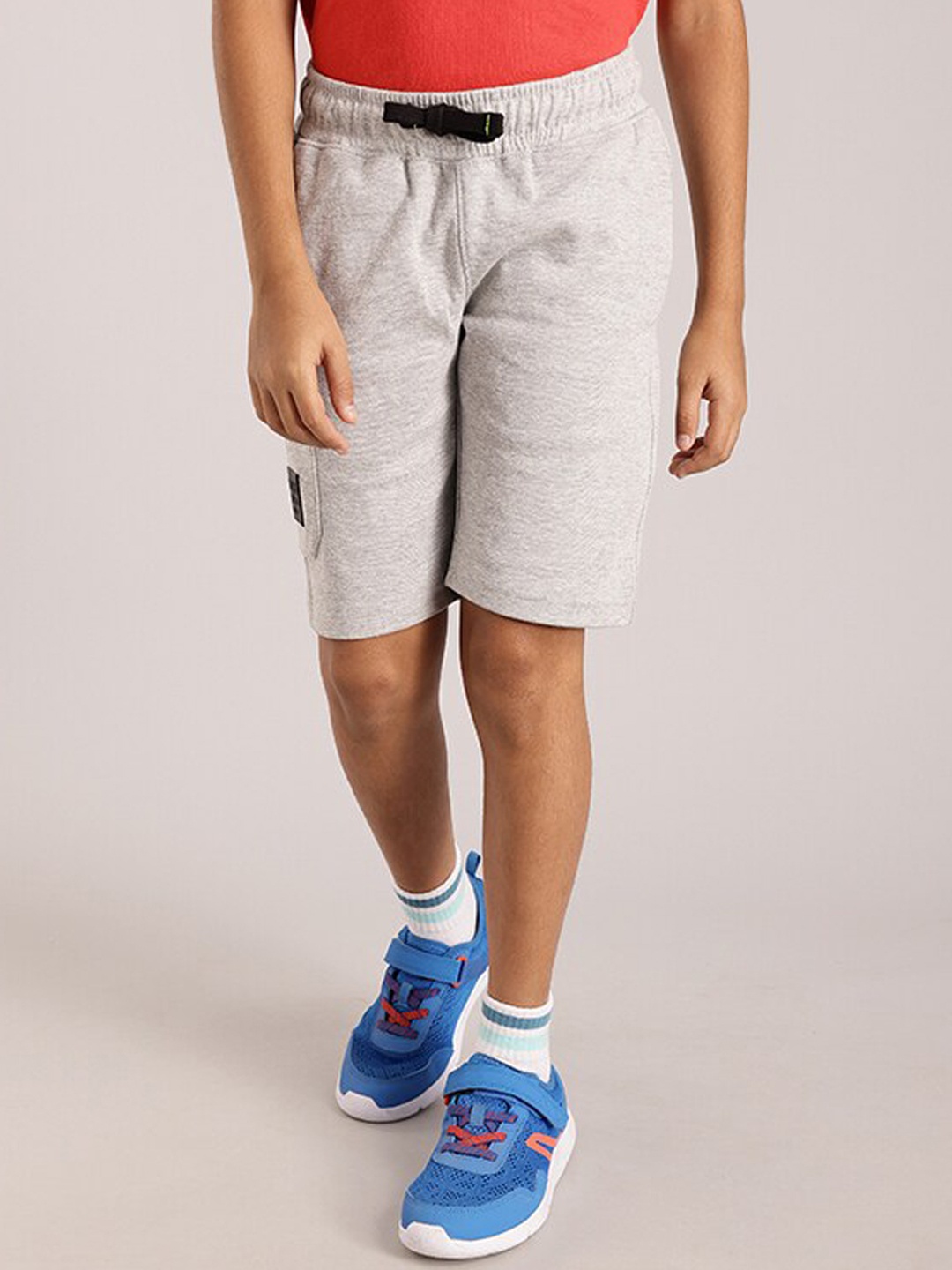 Indian Terrain Boys Regular Fit Mid-Rise Shorts, Grey
