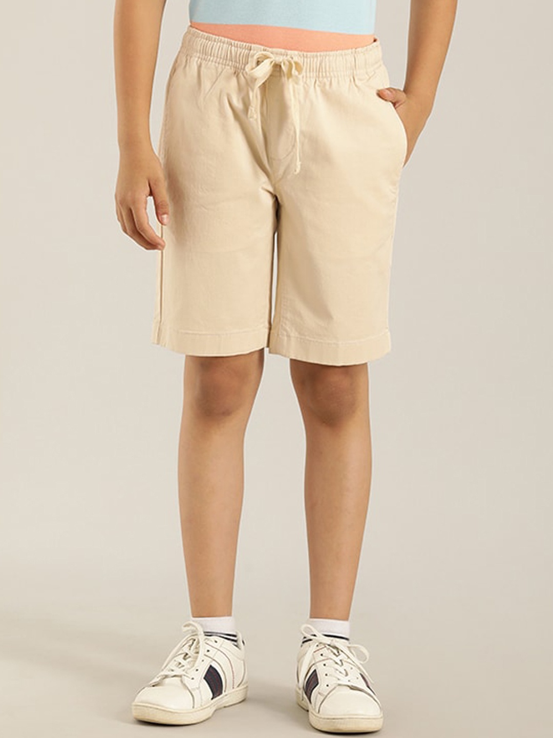 

Indian Terrain Boys Mid Rise Regular Shorts, Khaki