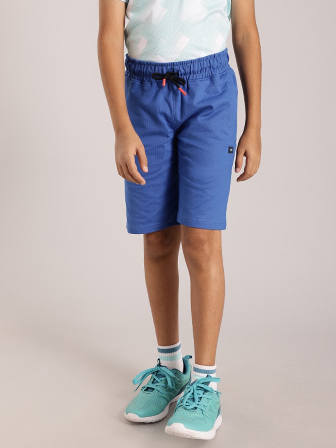 

Indian Terrain Boys Mid Rise Pure Cotton Regular Shorts, Blue