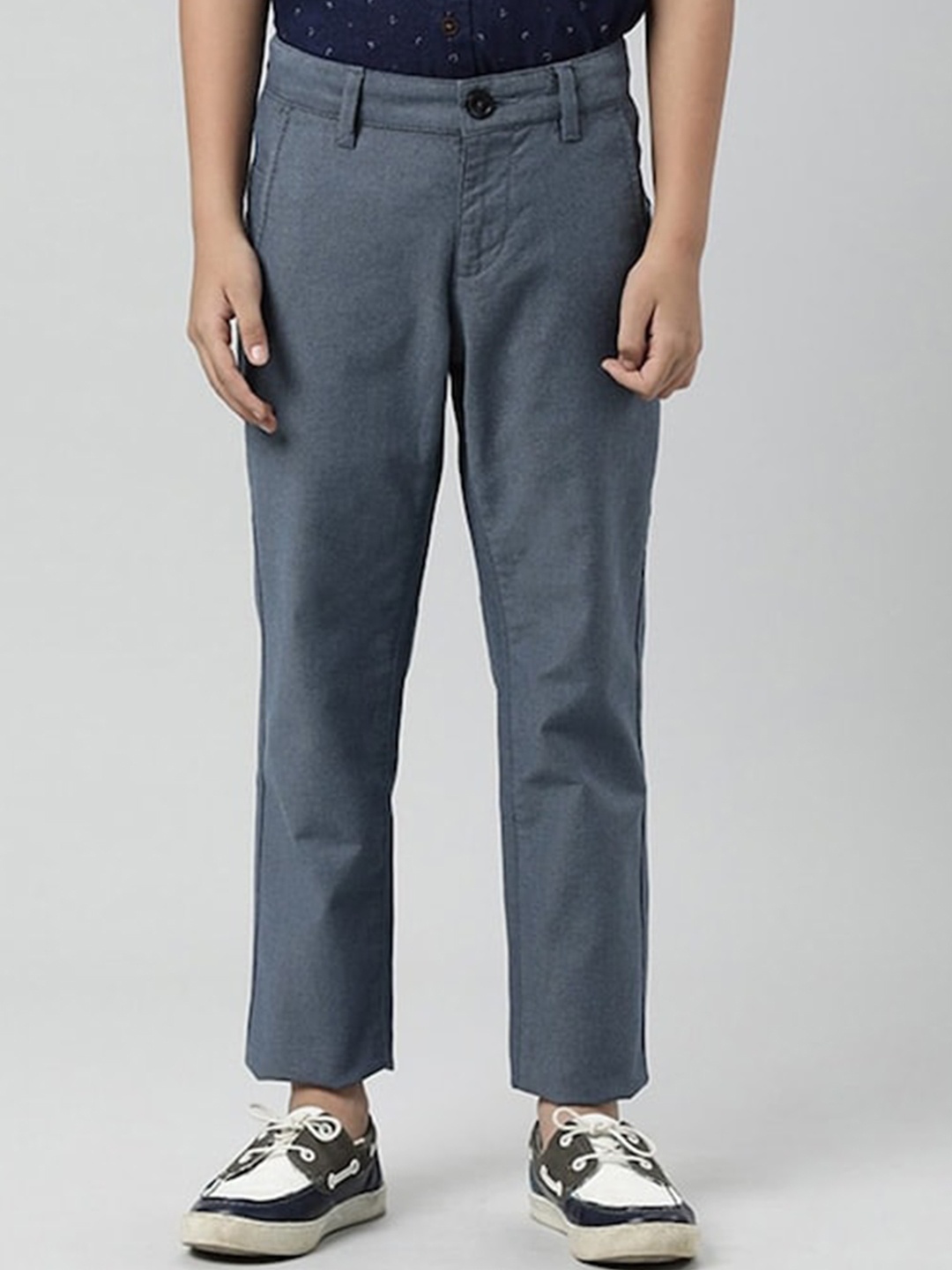 

Indian Terrain Boys Mid Rise Trousers, Navy blue
