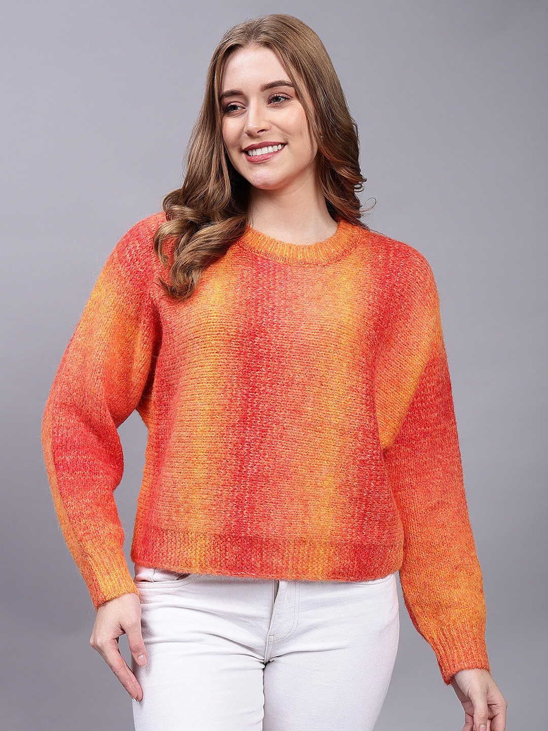 

Albion Colourblocked Woollen Top, Orange