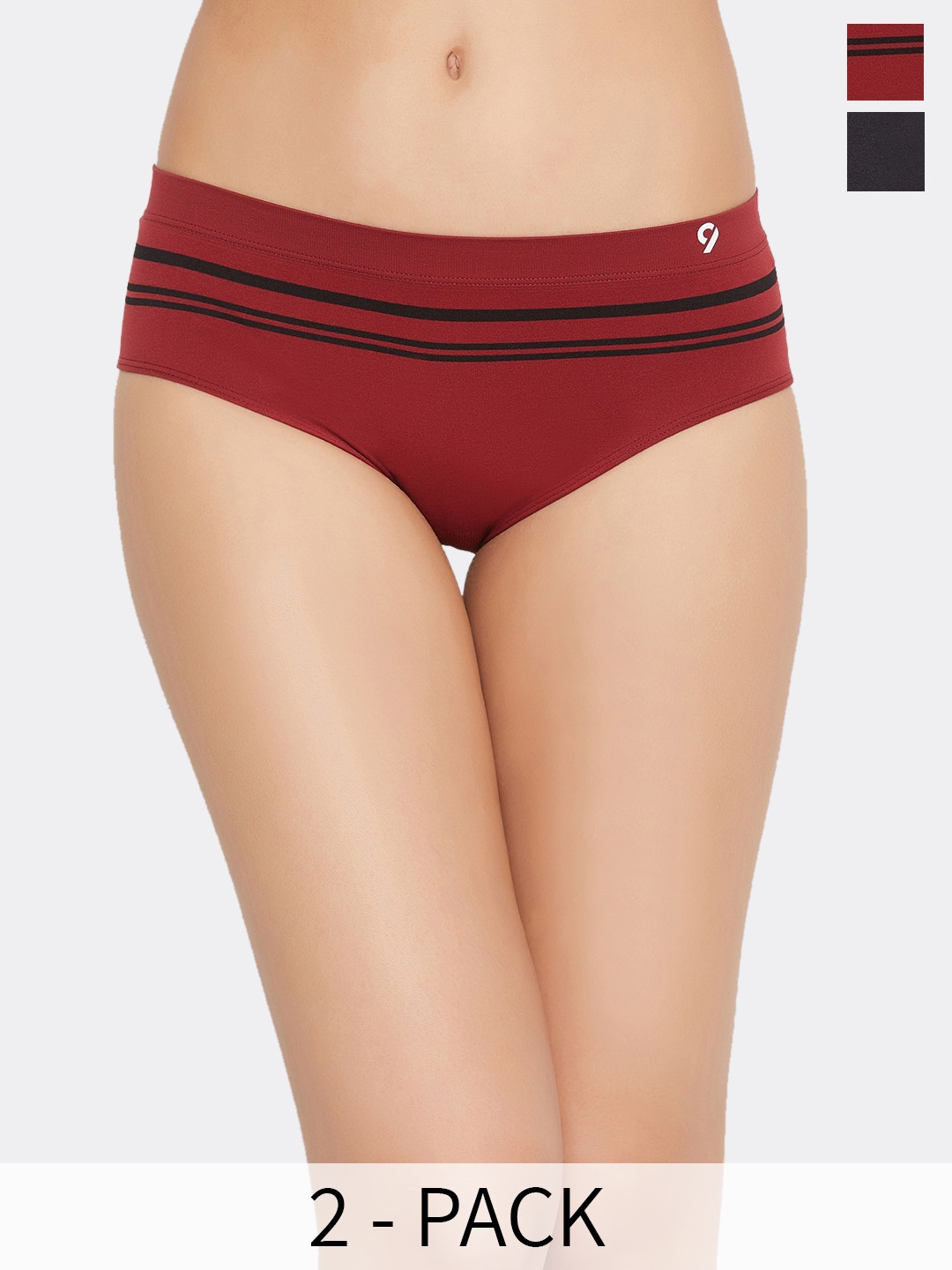 

C9 AIRWEAR Seamless Pack Of 2 Striped Assorted Basic Briefs