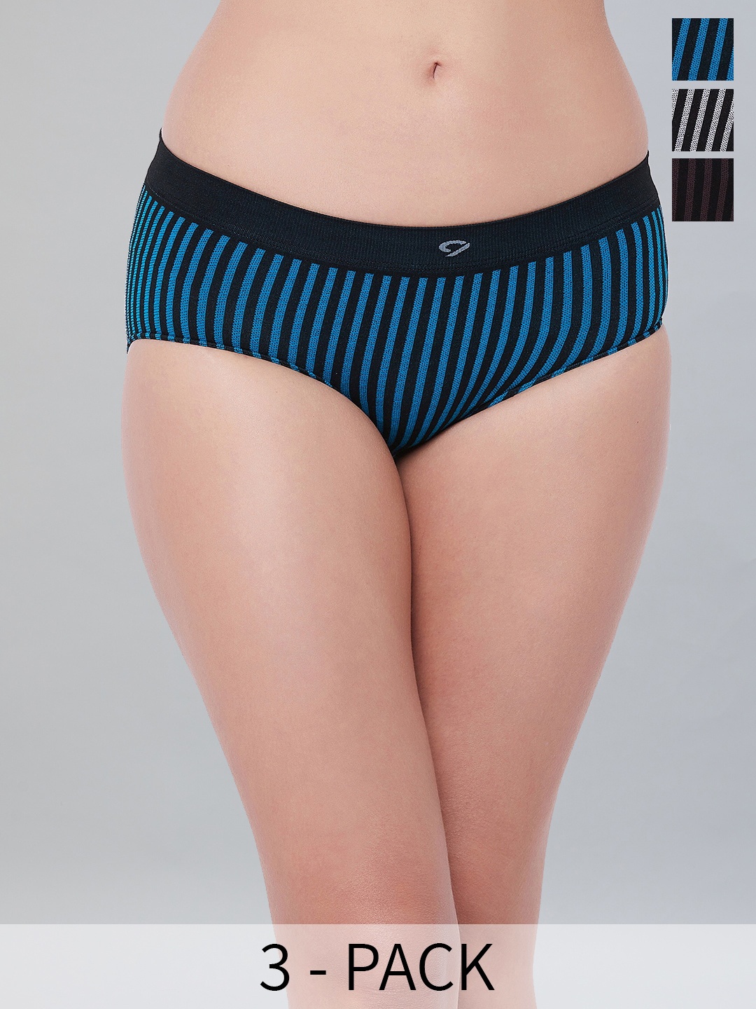 

C9 AIRWEAR Pack Of 3 Assorted Striped Seamless Basic Briefs
