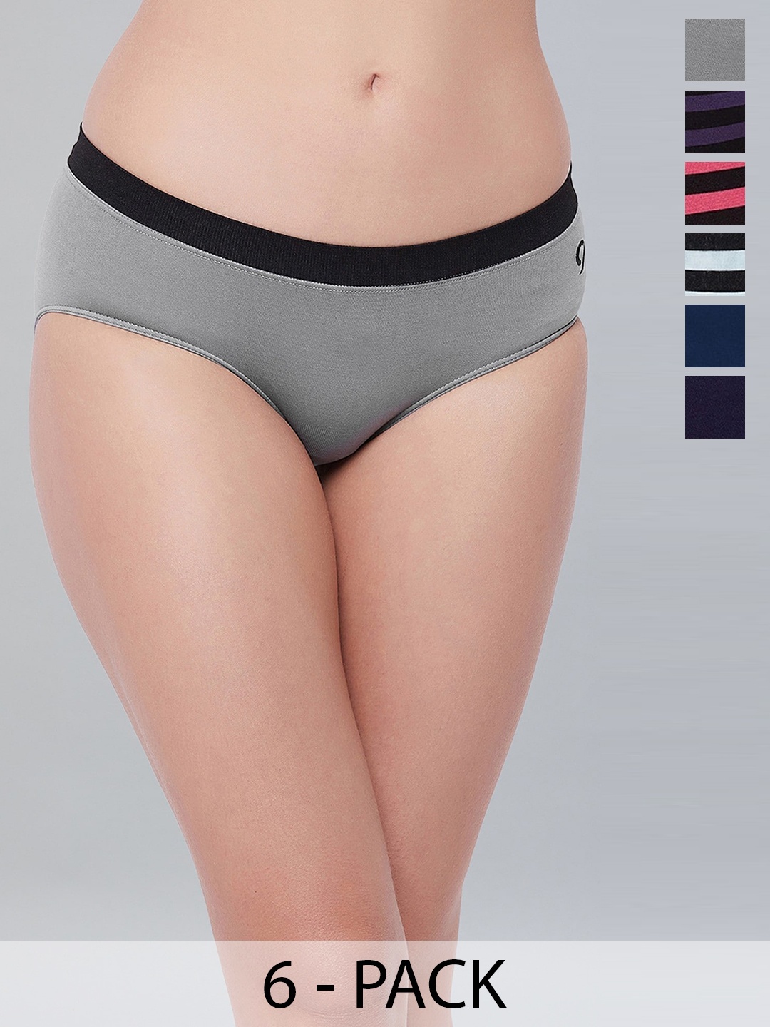 

C9 AIRWEAR Pack Of 6 Seamless Hipster Briefs MY1125_MY1132, Black