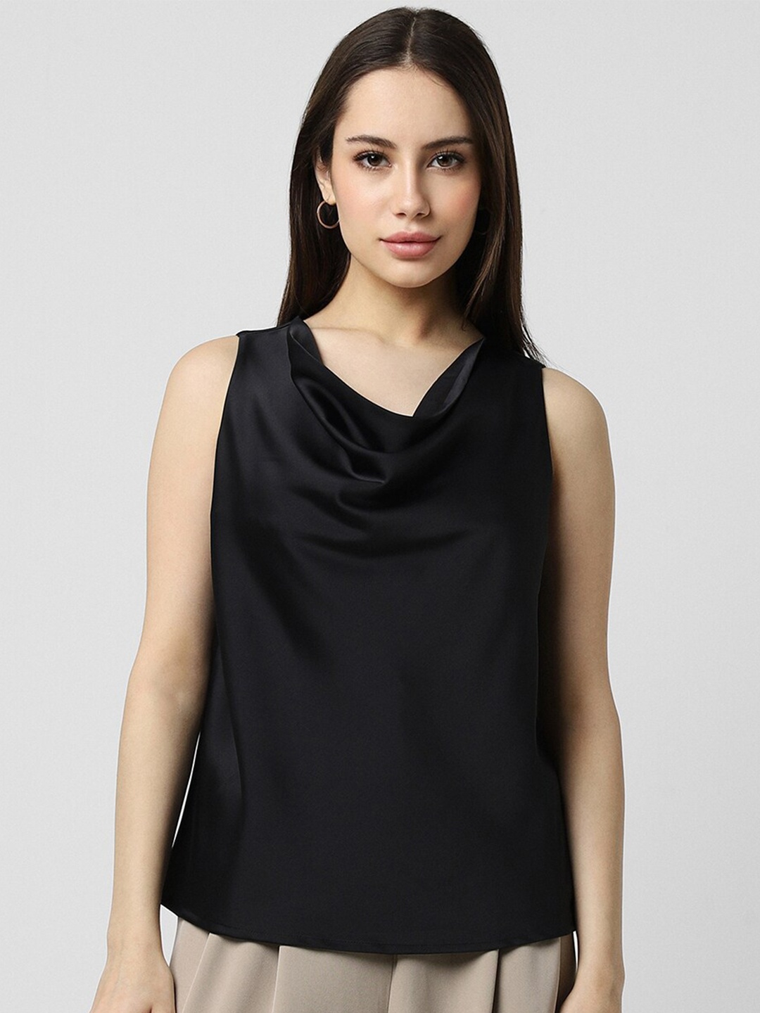 

Van Heusen Woman Sleeveless Cowl Neck Top, Black