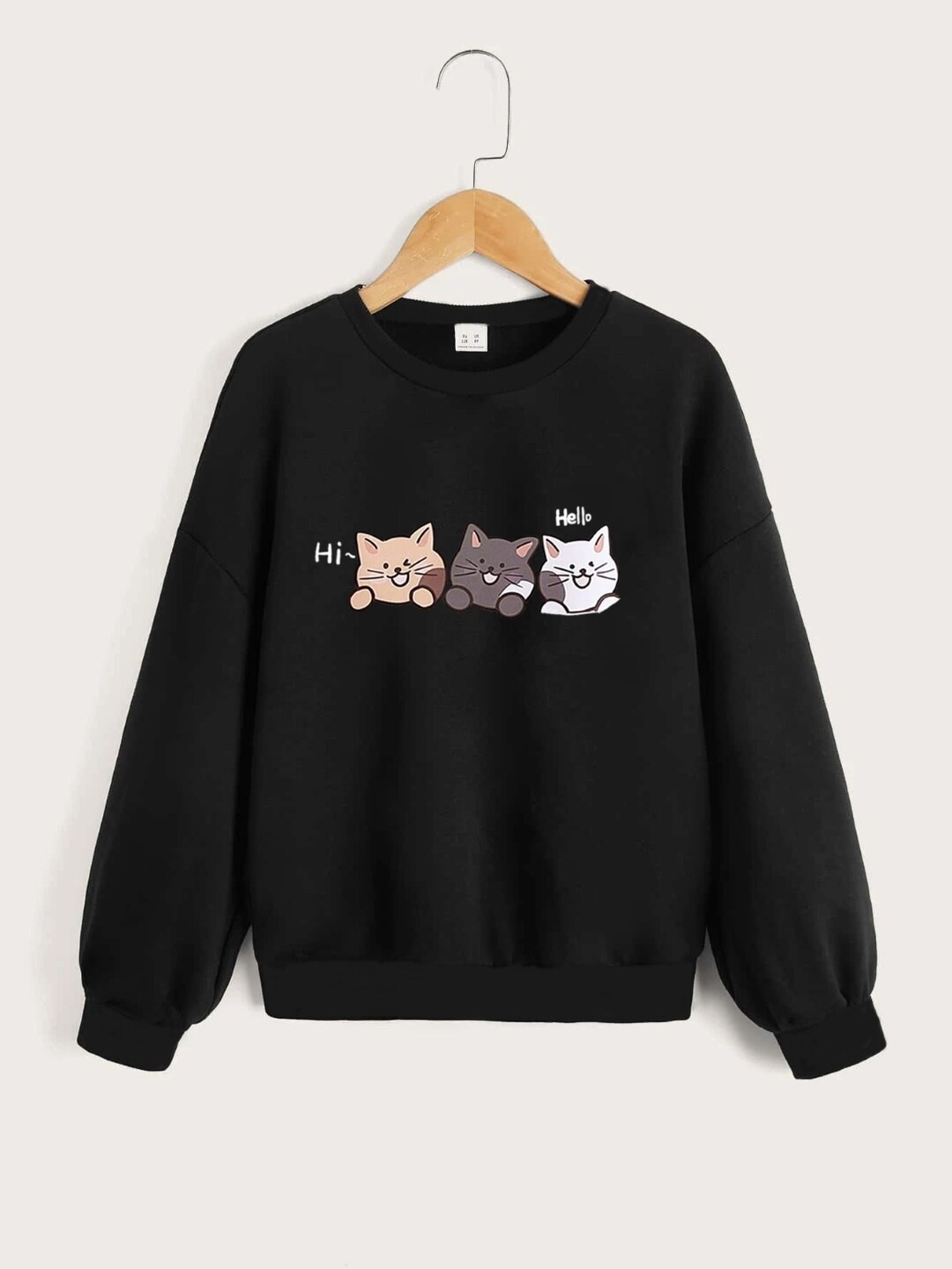 

StyleCast Girls Black Printed Pullover Sweatshirt